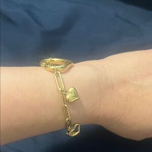 18karat Saudi Gold heart chunky bracelet